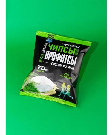 PROFIT Protein chips with the taste of sour cream and greens 30g x 6pcs - Buy Online on GoSupps.com