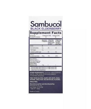 Sambucol Black elderberry syrup for children berry aroma 230 ml - Buy Online on GoSupps.com