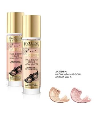 EVELINE Shimmer shock for face and body Rose Gold Variete 30 ml - Buy Online on GoSupps.com
