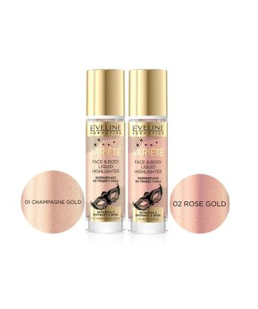 EVELINE Shimmer shock for face and body Rose Gold Variete 30 ml - Buy Online on GoSupps.com