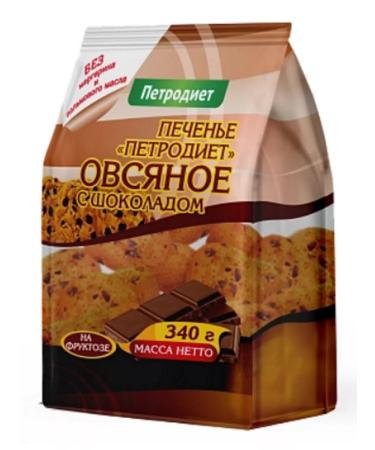 Petrodiet Oatmeal cookies with chocolate crumb 2 U to 340 grams - Buy Online on GoSupps.com