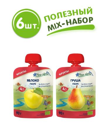 Fleur Alpine Puree baby pear + apple 6 pcs 90 g