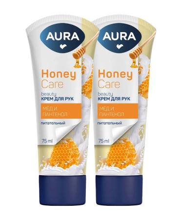 Aura Hand cream with D-panthenol and honey extract 75ml 2pcs - Buy Online on GoSupps.com