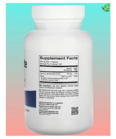 Lake Avenue Nutrition Methylphulatory 800 g 120 plant capsules - Buy Online on GoSupps.com