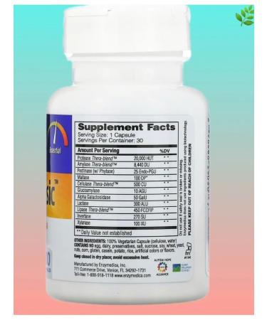 enzymedica Digest basic composition with the main enzymes - Buy Online on GoSupps.com