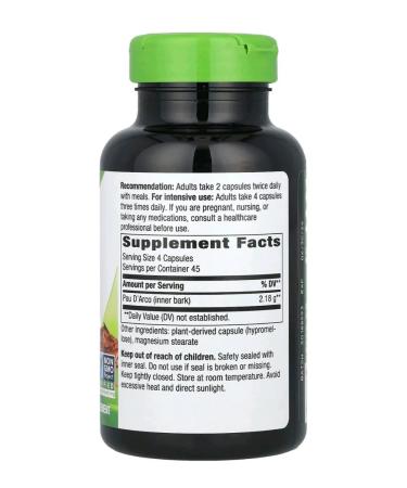 Nature's Way Pau d'Arco ant bark 180 capsules - Buy Online on GoSupps.com