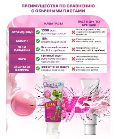 Clean-baby Children's toothpaste 3-6 years old chewing gum - Buy Online on GoSupps.com