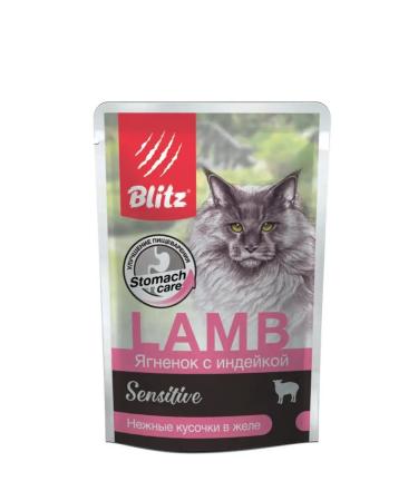 BLITZ Wet food for cats with lamb and turkey pussy - Buy Online on GoSupps.com