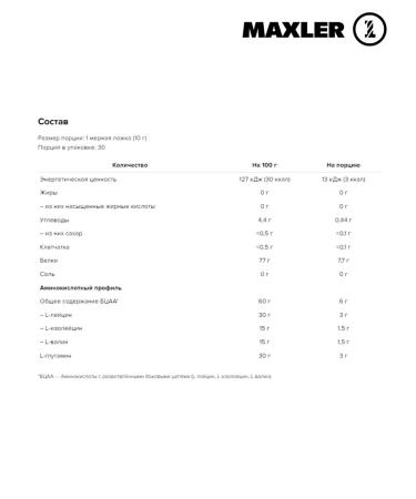 maxler BCAA + Glutamine BCAAA Glutamin amino acids powder 300g - Buy Online on GoSupps.com