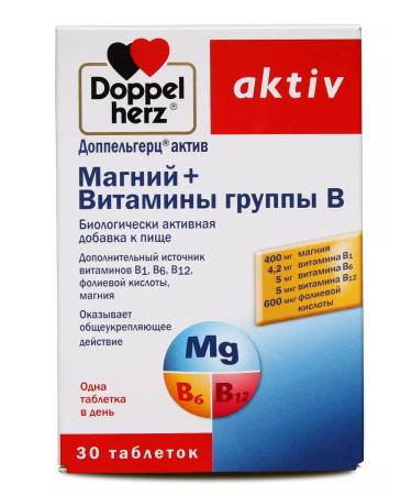 Doppelherz Magnesium and B vitamins No. 30 - Buy Online on GoSupps.com