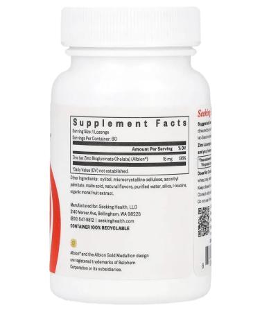 Seeking Health Zinc 15 mg 60 candies - Buy Online on GoSupps.com