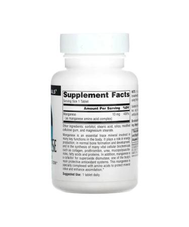 Source Naturals Manganese 10 mg 250 tablets - Buy Online on GoSupps.com