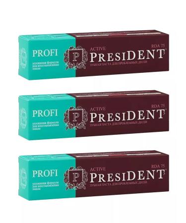 PRESIDENT Active 50ml toothpaste - 3pcs