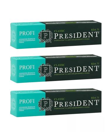 PRESIDENT Classic 50ml toothpaste - 3pcs
