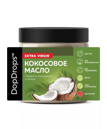 DopDrops Unrefined coconut oil 500 ml - Buy Online on GoSupps.com