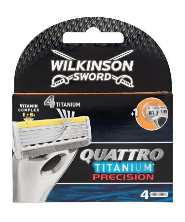 Wilkinson Sword Quattro Titanium Precision Cassettes for shaving 4pcs