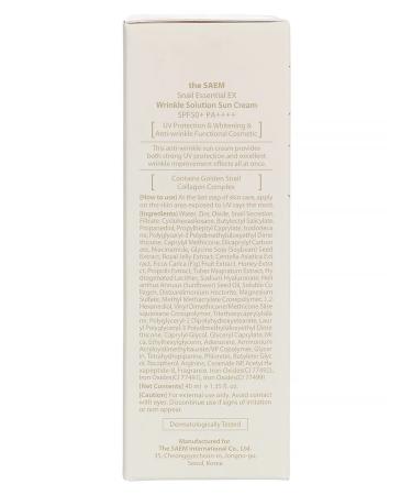 THE SAEM Sunscreen with snail mucin SPF 50+ PA ++++ - Buy Online on GoSupps.com