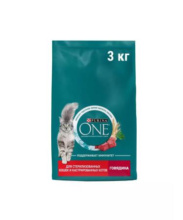 PURINA ONE Dry food for cats with beef and wheat 3 kg