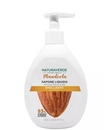 NATURAVERDE Moisturizing liquid soap Almond 93% Naturale 500ml - Buy Online on GoSupps.com