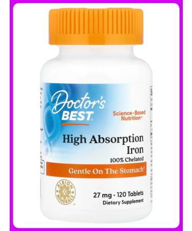 Doctor's Best Iron with Ferrochel 27 mg 120 tablets