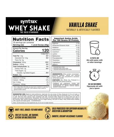 SYNTRAX Protein Whey Shake 2270 g vanilla cocktail - Buy Online on GoSupps.com