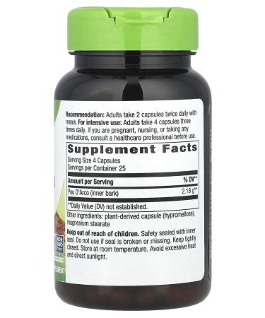 Nature's Way Ant wood bark Pau d'Arco 545 mg 100pcs - Buy Online on GoSupps.com