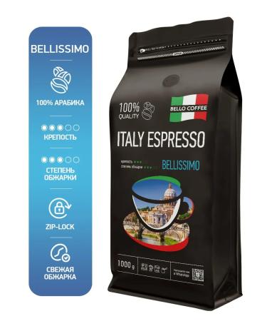 BELLO COFFEE Coffee in grains 1 kg of arabica 100% ITALY ESPReso Bellissimo - Buy Online on GoSupps.com
