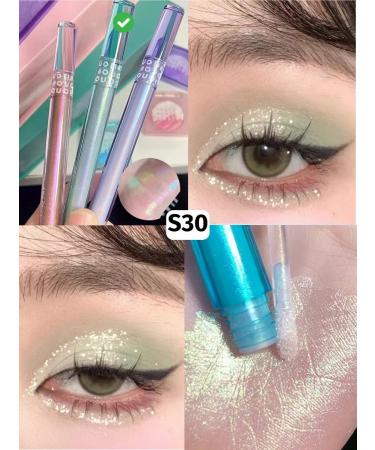 LUCKYBOOM Liquid highlighter for the face of the eye of the eye with a glossy shadow with sparkles