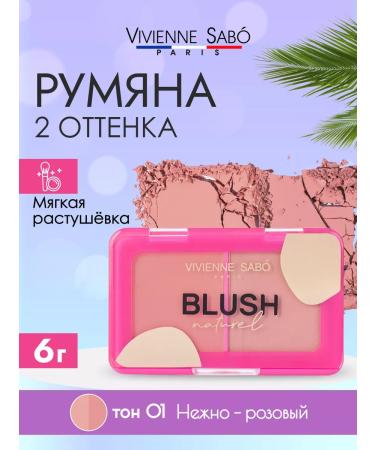 VIVIENNE SABO Dry blush for face makeup Naturel 01 matte palette