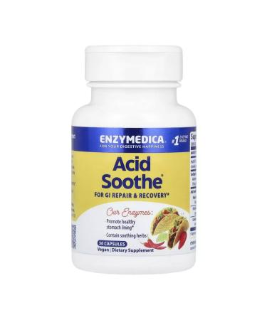 enzymedica Acid soothe gastrointestinal tract health with zinc and carnosine 30 capsules