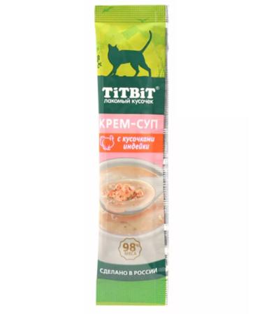 Titbit Cream-soup for cats with pieces of turkey 10g x 16 pcs - Buy Online on GoSupps.com