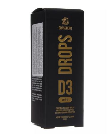 GRASSBERG Vitamin D3 drops 400MA 50 ml - Buy Online on GoSupps.com