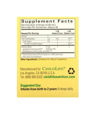ChildLife Essentials Infantbiotics Probiotic 2.6 billion 10.5 ml - Buy Online on GoSupps.com