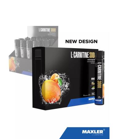 maxler Carnitin liquid L-Carnitine 3000mg 14x25ml apricot-mango - Buy Online on GoSupps.com