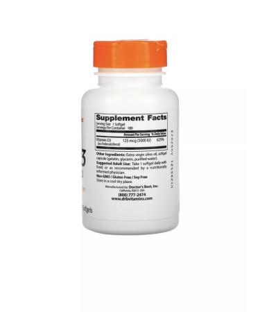 Doctor's Best Doctors Best vitamin D3 5000 mg 180 capsules - Buy Online on GoSupps.com