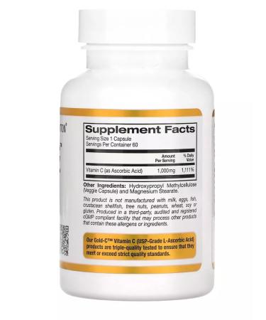California Gold Nutrition Vitamin C Vitamin C 1000mg - Buy Online on GoSupps.com