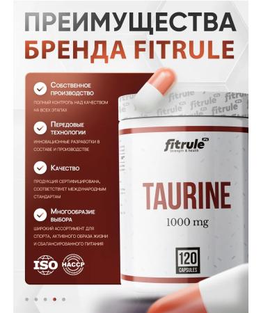 Fitrule Nutrition Taurin 1000 mg vitamins dietary supplement for energy and vigor 120 - Buy Online on GoSupps.com