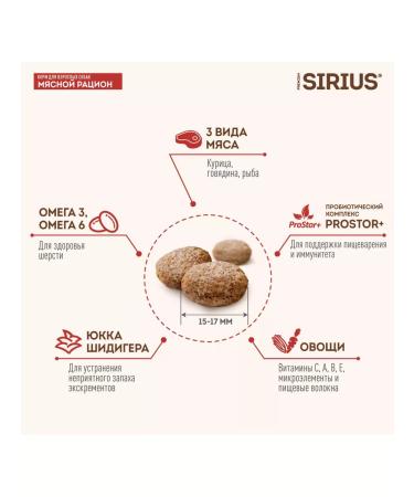Sirius for dogs meat diet 2 kg - Buy Online on GoSupps.com
