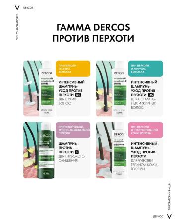 VICHY Dercos shampoo against dandruff and seborrhea (shift block) 390ml - Buy Online on GoSupps.com