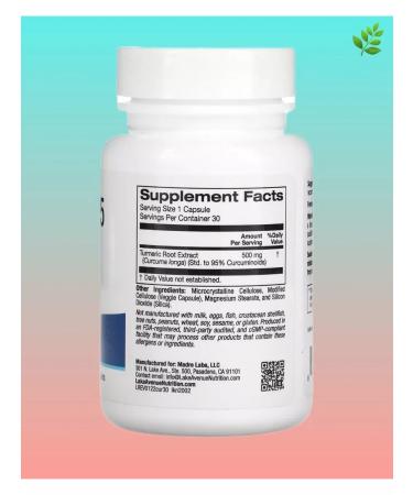Lake Avenue Nutrition Kurkumin 500 mg 30 vegetarian capsules - Buy Online on GoSupps.com