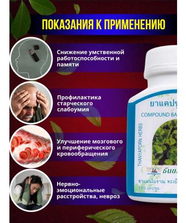 Thanyaporn Capsules Centella Asian for memory 100 pcs - Buy Online on GoSupps.com