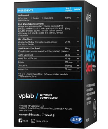 VP Laboratory Ultra Men's vitamins and minerals for men 2 x 90 capsules - Buy Online on GoSupps.com