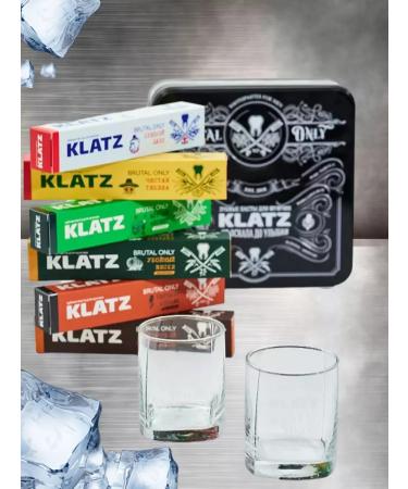 Klatz Set of toothpaste 6 pcs and glass for whiskey 2 pcs - Buy Online on GoSupps.com