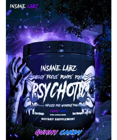 Insane Labz Psychotic Black Psychotik Black Gummy Candy 35 servings