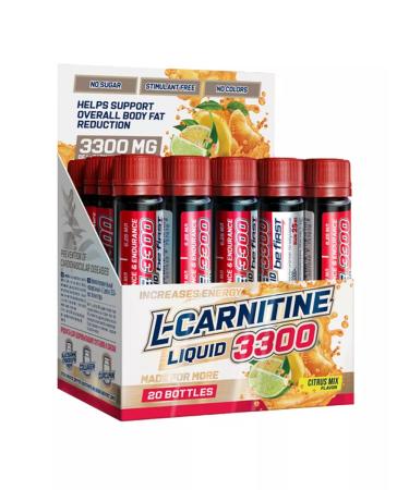 Be First L carnitine 3300 mg liquid 20pc x 25ml citrus - Buy Online on GoSupps.com