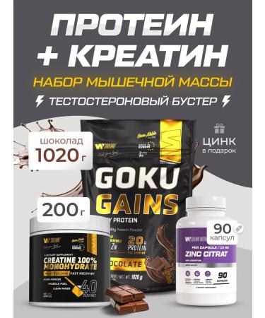 Soul Way Combo set protein chocolate+creatine monohydrate+zinc citrate