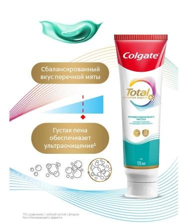 COLGATE Toothpaste Total 12 Professional cleaning gel 125ml 2pcs - Buy Online on GoSupps.com
