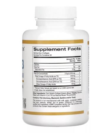 California Gold Nutrition Fish oil of premium quality with omega-3 100 capsules - Buy Online on GoSupps.com