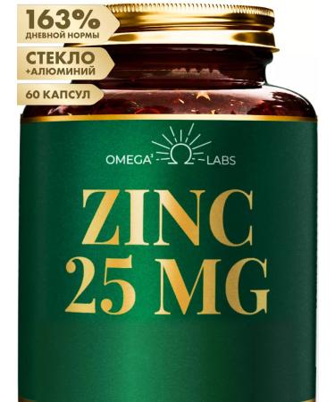Omega Labs Zinc 60 capsules 25 mg dietary supplement