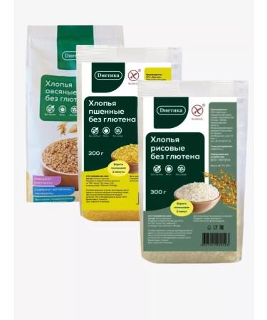 Dietetics Oatmeal flakes rice millet 300 g 3 pcs - Buy Online on GoSupps.com